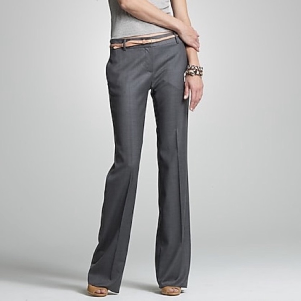 J Crew City Fit Wool Gray Trousers Dress Pants Straight Leg Size 2